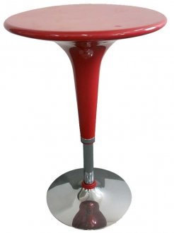 Red Finish Modern Adjustable Bar Table