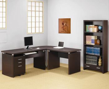 Skylar Office Desk 800891 in Cappuccino by Coaster w/Options [CROD-800891 Skylar]