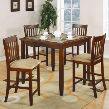 Cherry Finish Modern 5Pc Counter Height Dining Set w/Square Top [CRDS-150154]