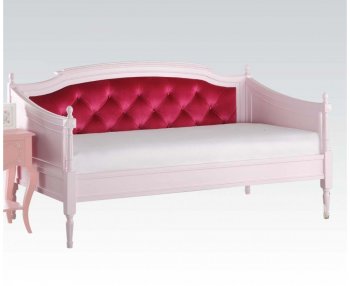 Wynell 39170 Daybed in Pink Finish & Red Velvet by Acme w/Option [AMB-39170-Wynell]