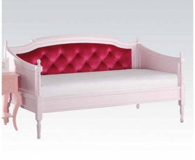 Wynell 39170 Daybed in Pink Finish & Red Velvet by Acme w/Option