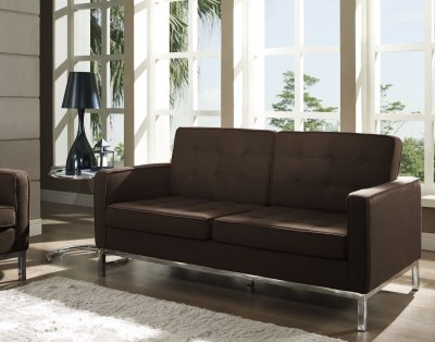 Loft Wool Loveseat in Chocolate Brown by Modway w/Options