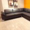 Delta 436019 Sectional Sofa in Brown Genuine Leather by New Spec