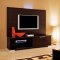 Dark Brown Finish Modern Stylish Wall Unit