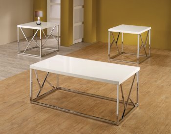 701594 3Pc Coffee Table Set in White by Coaster [CRCT-701594]