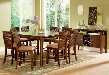 Oak Finish Modern Counter Height Dining Table w/Options [CTCDS-TBLMT5454PT]