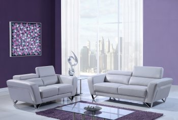 U7120 Sofa 3Pc Set in Light Grey Bonded Leather by Global [GFS-U7120 Light Grey]