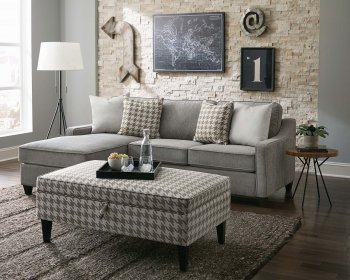 McLoughlin Sectional 502717 in Charcoa Fabric by Coaster [CRSS-502717-McLoughlin]