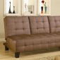 Modern Convertible Sofa Bed W/Pull Down Tray in Brown Microfiber