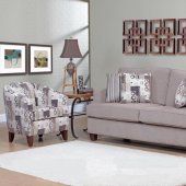 Beige Fabric Modern Sofa & Accent Chair Set w/Options