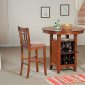 Bar Table With Round Wooden Top And Wine Storage