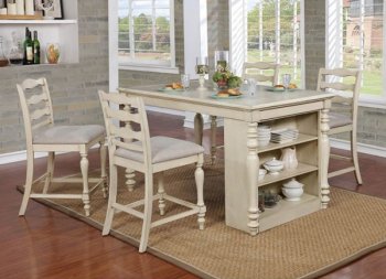 Theresa Counter Ht Dining Table CM3912PT in Antique White [FADS-CM3912PT-Theresa]