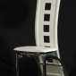 Set of 4 White Bicast Contemporary Dining Chairs w/Chrome Legs