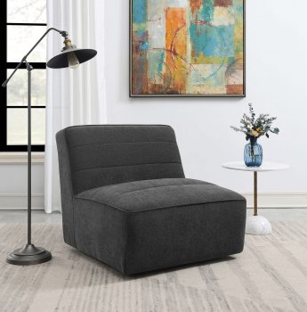 Cobie Swivel Accent Chair 905713 Dark Charcoal Fabric by Coaster [CRAC-905713 Cobie]