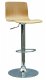 White Oak & Chrome Finish Set of 2 Swivel Barstools w/Footrest