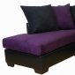 Eggplant Fabric & Black Bicast Modern Sectional Sofa