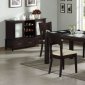 Merlot Finish Modern 5Pc Dining Set w/Glass Top Table