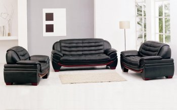 7174 3Pc Sofa Set in Black Bonded Leather by VIG [VGS-7174 Black]