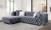 LCL-018 Sectional Sofa in Gray Velvet