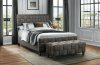 Elista Upholstered Bed & Bench 5873 in Gray Tweed by Homelegance