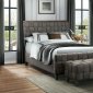 Elista Upholstered Bed & Bench 5873 in Gray Tweed by Homelegance