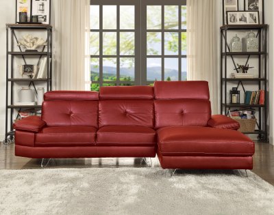 Aeryn Sectional Sofa 52040 in Red PU by Acme