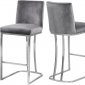 Heidi Stool 708 Set of 2 in Grey Velvet Fabric by Meridian