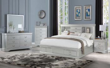 Louis Philippe III Bedroom 24920Q in Platinum by Acme w/Options [AMBS-24920-Louis Philippe III]