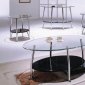 Metal & Glass Modern 3Pc Coffee Table Set w/Optional Sofa Table