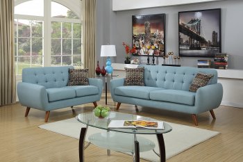 F6914 Sofa & Loveseat Set in Laguna Linen-Like Fabric by Boss [PXS-F6914]