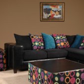 201056 Lauren Sectional Sofa in Suede Fabric & Vinyl by Chelsea