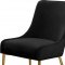 Owen Dining Chair 744 Set of 2 Black Velvet Fabric by Meridian