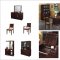 Mahogany Color High Gloss Finish Contemporary Dining Set