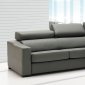 Lucas Sectional Sofa in Grey Full Leather by ESF w/Sleeper