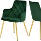 Salvatore Dining Chair 757 Set of 2 Green Velvet Fabric Meridian