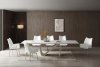 9087 Dining Table White by ESF w/Optional 1218 White Chairs