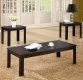 Black Finish Modern Casual 3Pc Coffee & Two End Tables Set