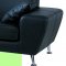 Black Top Grain Leather Upholstery Modern Sectional Sofa