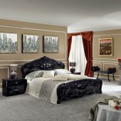 Black Finish Classic Moda Bedroom by ESF w/Optional Casegoods