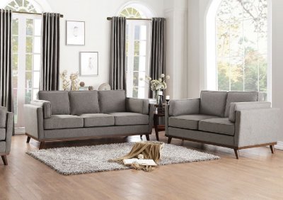 Bedos Sofa & Loveseat Set 8289GY Gray by Homelegance w/Options