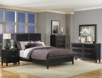 Rich Espresso Finish Contemporary Bedroom w/Optional Items [HEBS-1472]