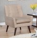 Ellery Set of 2 Accent Chairs CM-AC6925BG in Beige Fabric