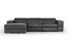 Hilgard Power Motion Sectional Sofa in Dark Grey Leather by VIG