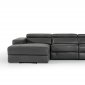 Hilgard Power Motion Sectional Sofa in Dark Grey Leather by VIG