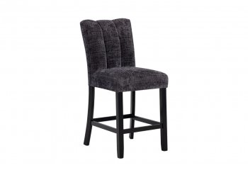 D06BS Bar Stool Set of 4 in Dark Gray Fabric by Global [GFDC-D06BS Dark Gray]