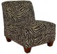 Zambia Coffee Fabric Modern Armless Chair w/Wooden Legs