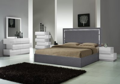 Monet Bedroom Charcoal by J&M w/Optional Milan White Casegoods