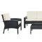 Brook Patio Sofa 4Pc Set w/Oatmeal or Espresso Base by Modway