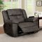 Chichester Recliner Sofa CM6943 in Dark Brown Fabric-Like Vinyl