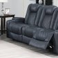 F86329 Power Recliner Sofa in Ink Blue Leatherette by Poundex